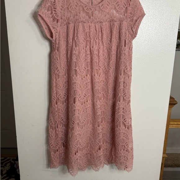 Rebellion Pink Flutter Sleeve V-Neck Sundress - Picture 1 of 4